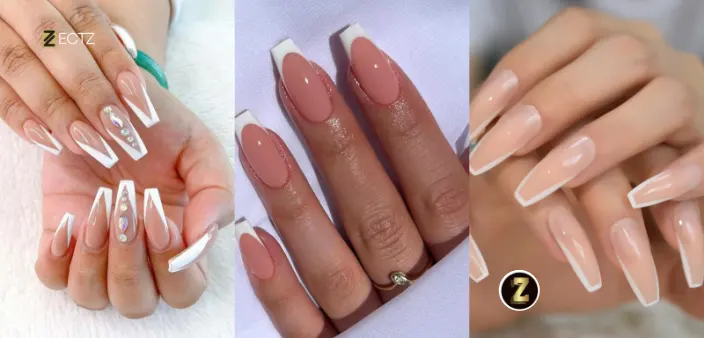 Glossy Pink & White Coffin Nails: Instant Glam Ideas